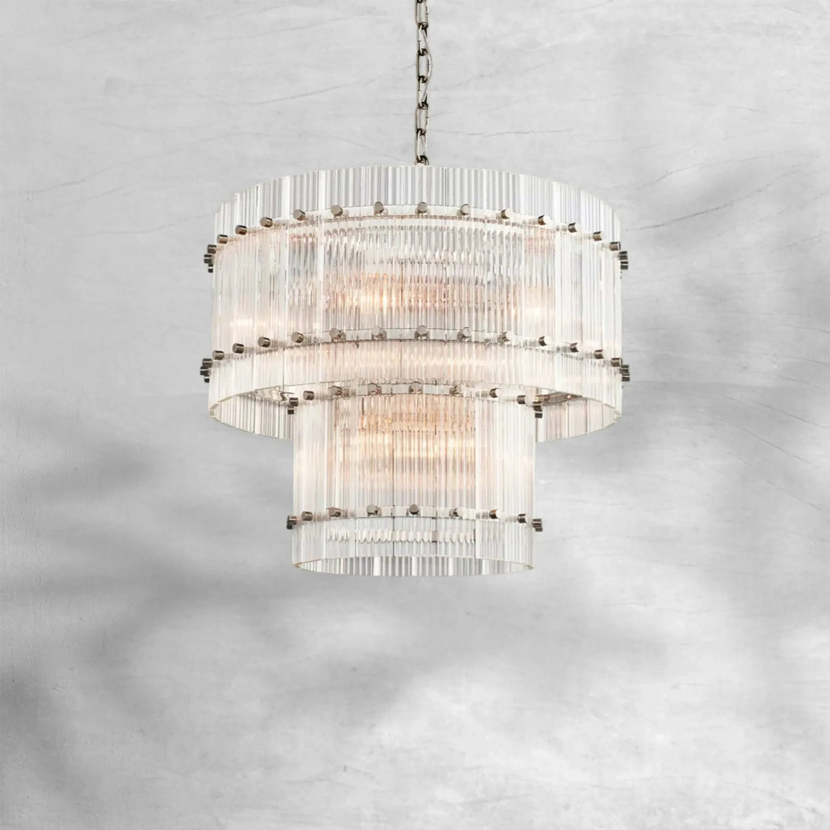 Sienna Marcus 2-Tier Glass Round Chandelier 22", steel two-tier - view 4