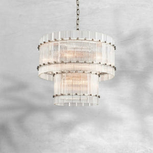 Sienna Marcus 2-Tier Glass Round Chandelier 22", steel two-tier - view 4