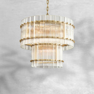 Sienna Marcus 2-Tier Glass Round Chandelier 37", steel two-tier - view 2
