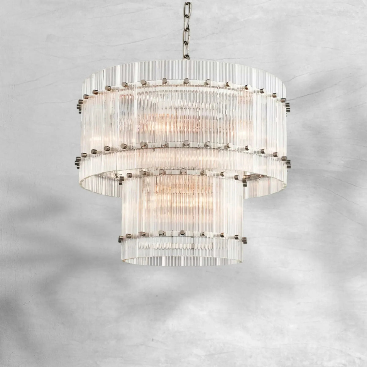 Sienna Marcus 2-Tier Glass Round Chandelier 37", steel two-tier - view 4