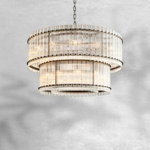 Sienna Marcus 2-Tier Glass Round Chandelier 48", steel two-tier - view 2