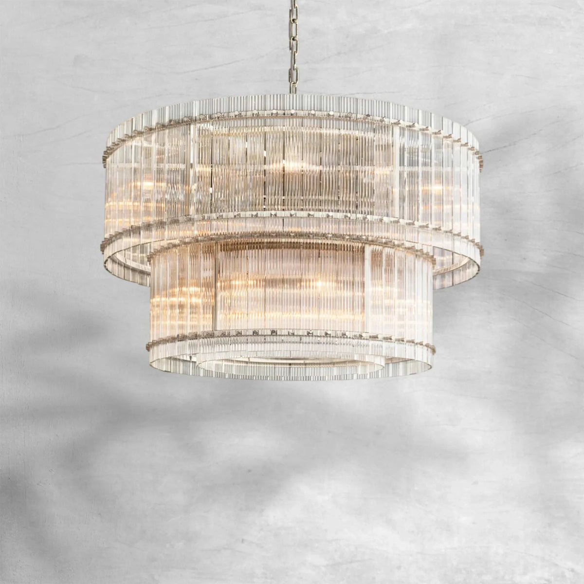 Sienna Marcus 2-Tier Glass Round Chandelier 48", steel two-tier - view 4