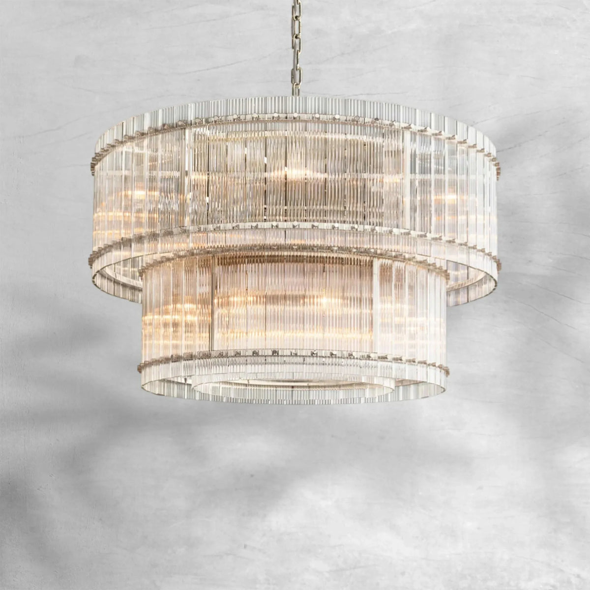 Sienna Marcus 2-Tier Glass Round Chandelier 60", steel two-tier - view 3