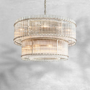 Sienna Marcus 2-Tier Glass Round Chandelier 60", steel two-tier - view 3
