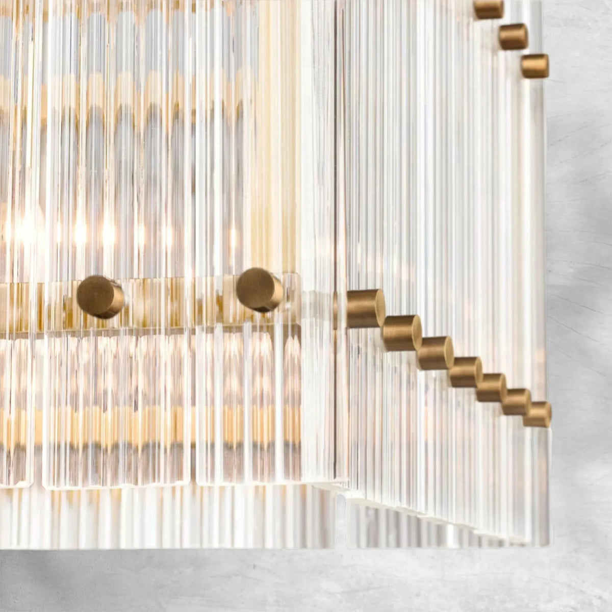 Sienna Marcus Glass Rectangle Chandelier 54", steel rectangular - view 3