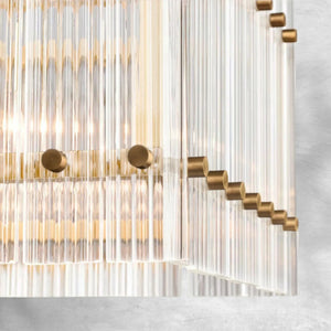 Sienna Marcus Glass Rectangle Chandelier 54", steel rectangular - view 3
