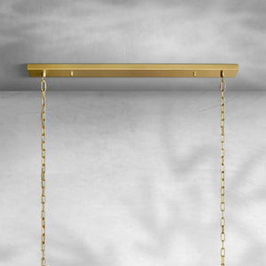 Sienna Marcus Glass Rectangle Chandelier 72", steel rectangular - view 3