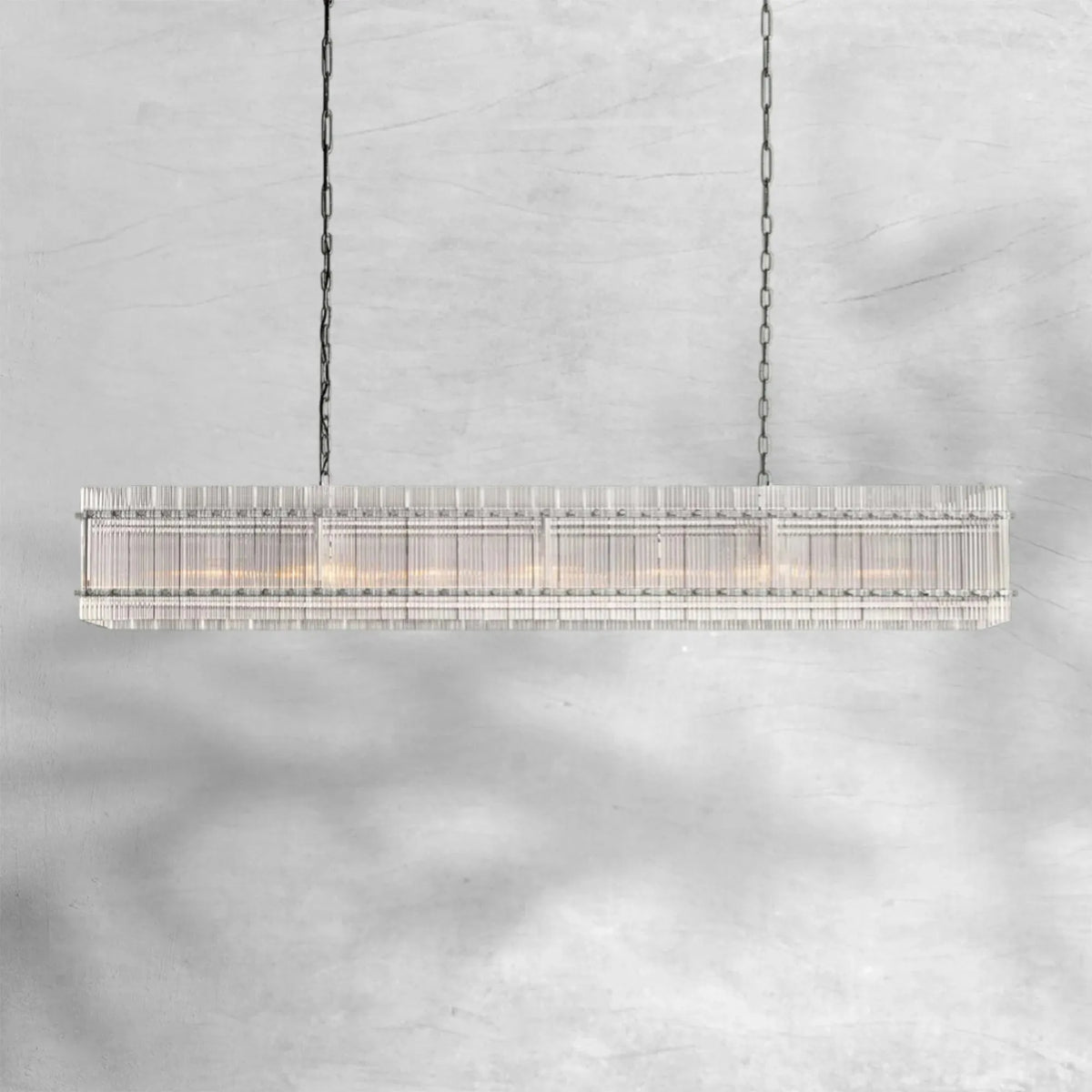 Sienna Marcus Glass Rectangle Chandelier 72", steel rectangular - view 5