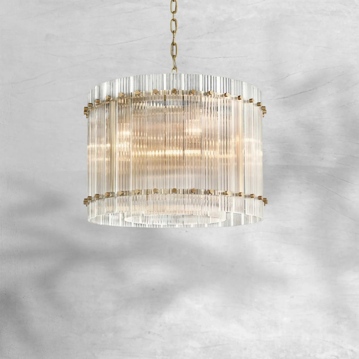Sienna Marcus Glass Round Chandelier 22", steel