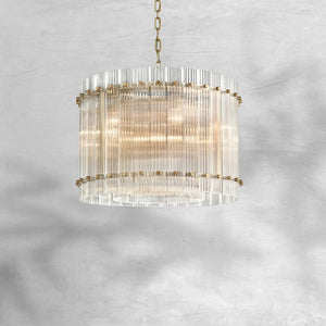 Sienna Marcus Glass Round Chandelier 22", steel