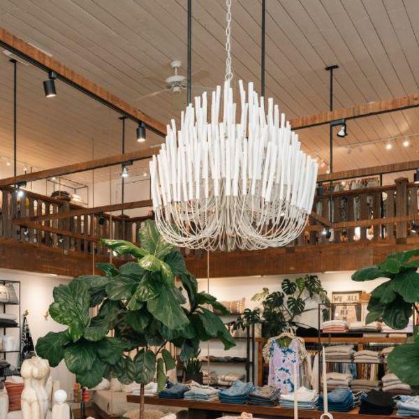Tilda Wide  Chandelier 21" 36", wood - view 2