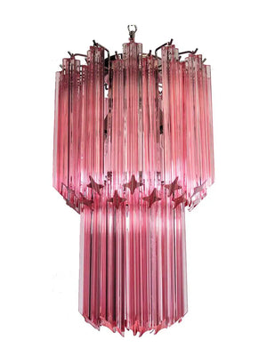 Virelia Faceted Prism Chandelier 46 Prisms - Pink