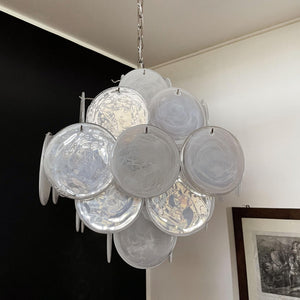 Virelia Glass Disc Chandelier 36 White Discs - view 10