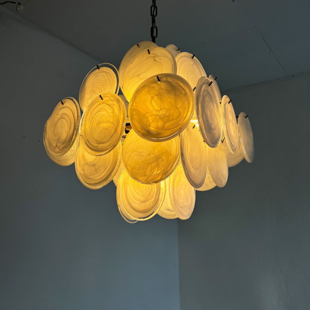Virelia Glass Disc Chandelier 36 White Discs - view 16