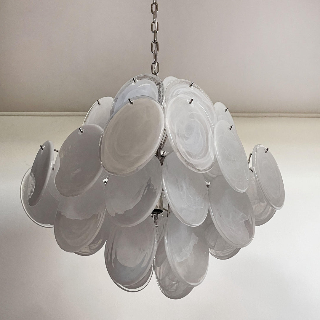 Virelia Glass Disc Chandelier 36 White Discs - view 17