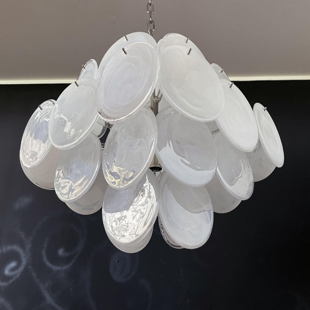 Virelia Glass Disc Chandelier 36 White Discs - view 18