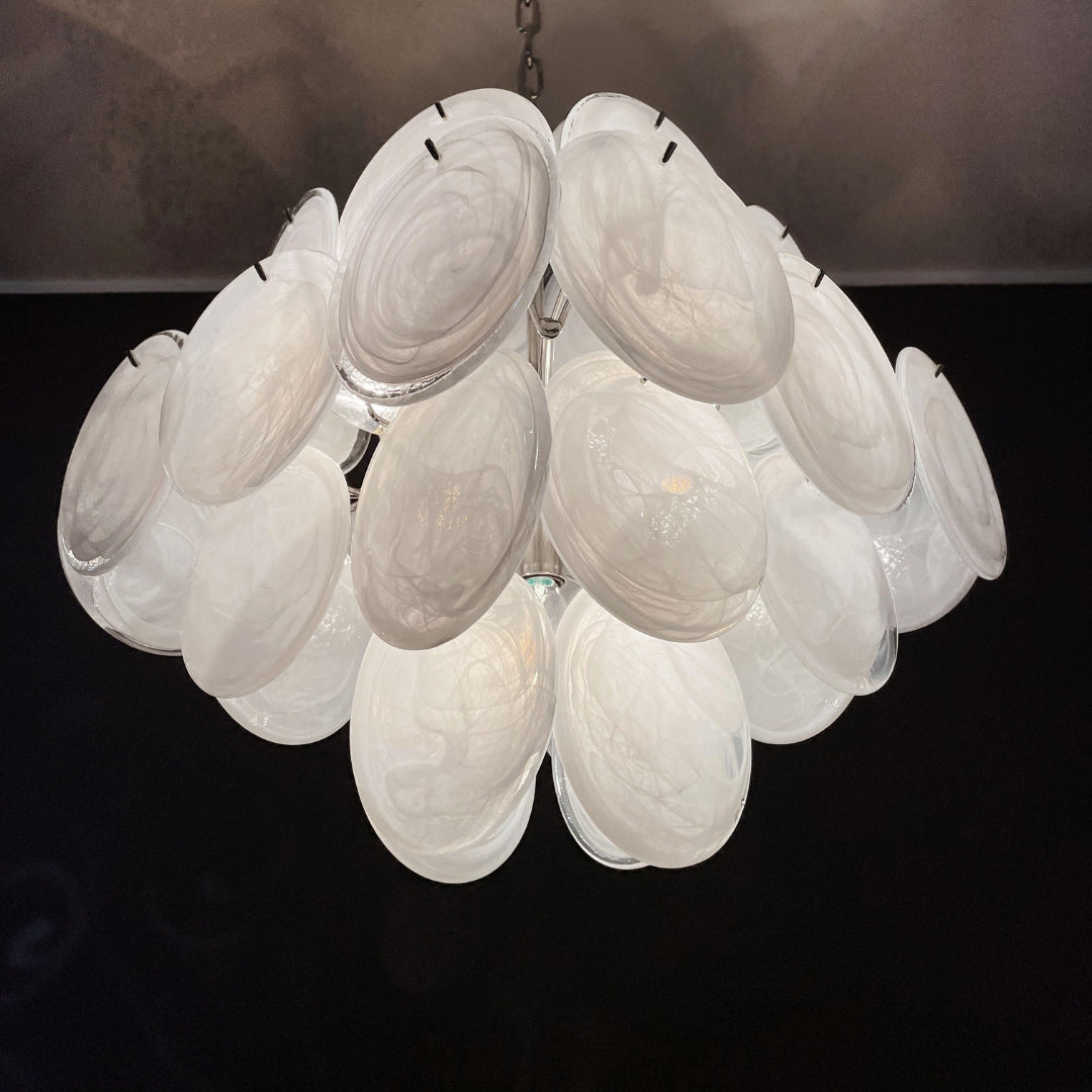 Virelia Glass Disc Chandelier 36 White Discs - view 19