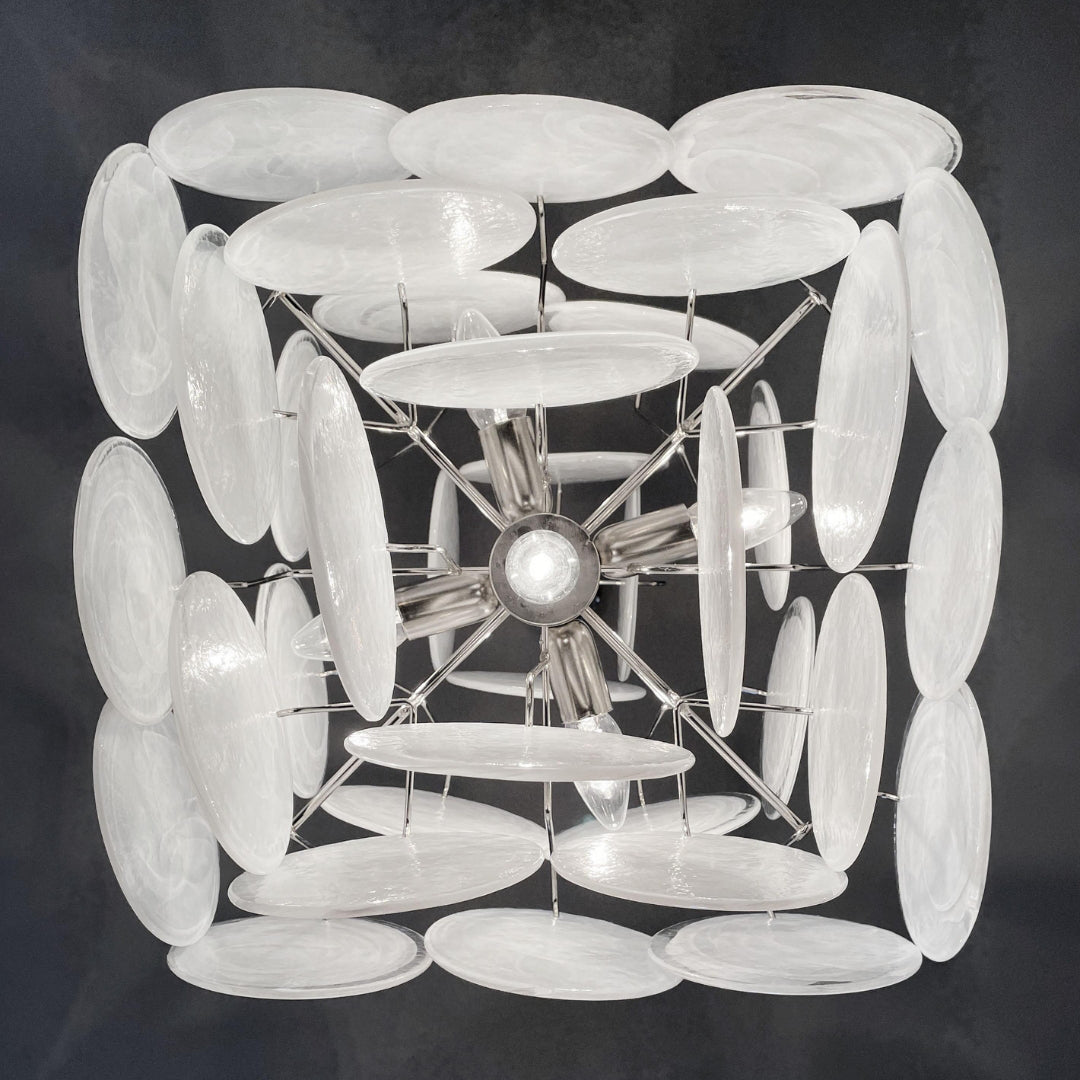 Virelia Glass Disc Chandelier 36 White Discs - view 21