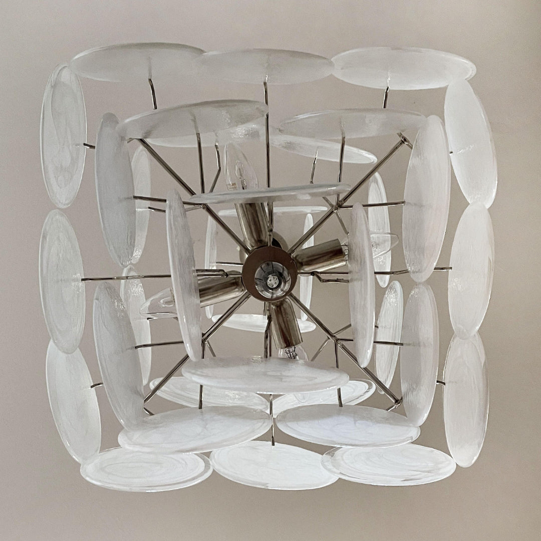 Virelia Glass Disc Chandelier 36 White Discs - view 22