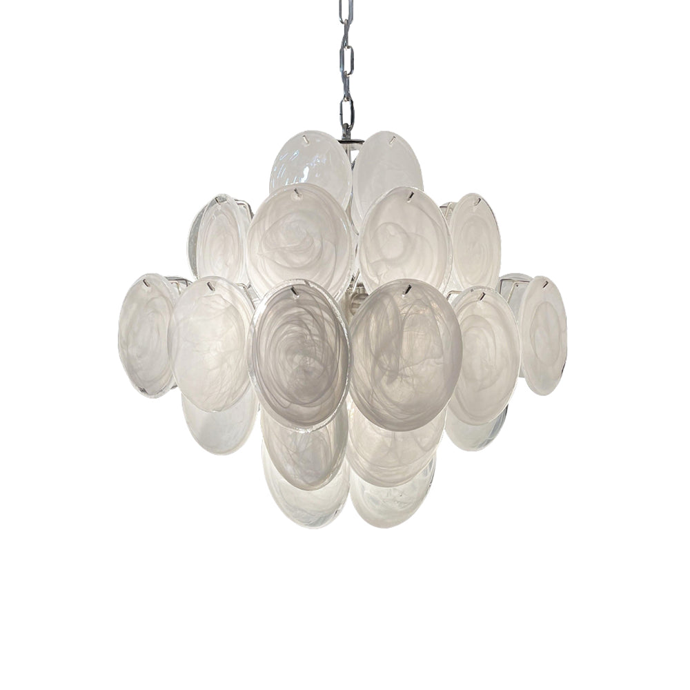 Virelia Glass Disc Chandelier 36 White Discs - view 3
