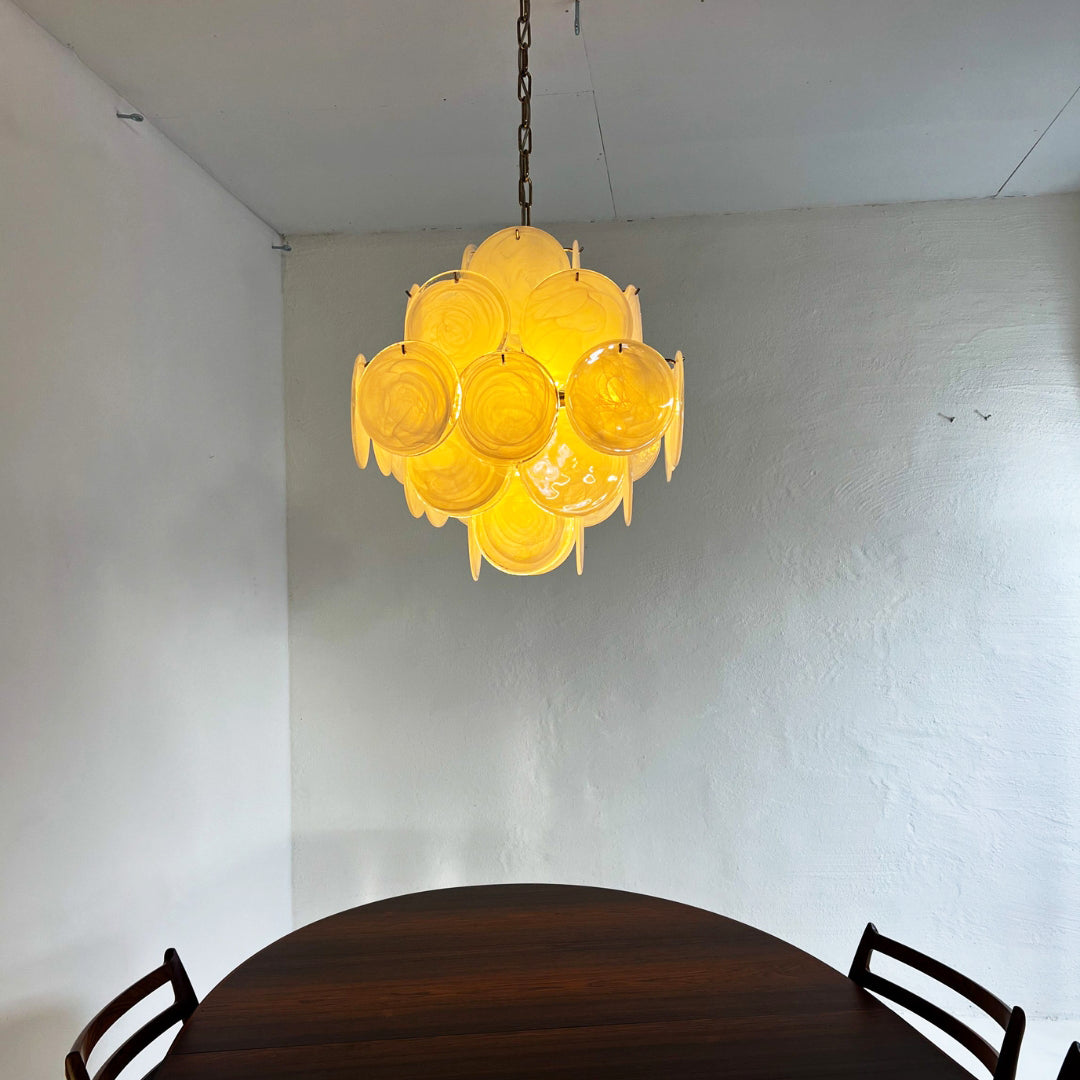 Virelia Glass Disc Chandelier 36 White Discs - view 6