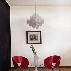 Virelia Glass Disc Chandelier 36 White Discs - view 7