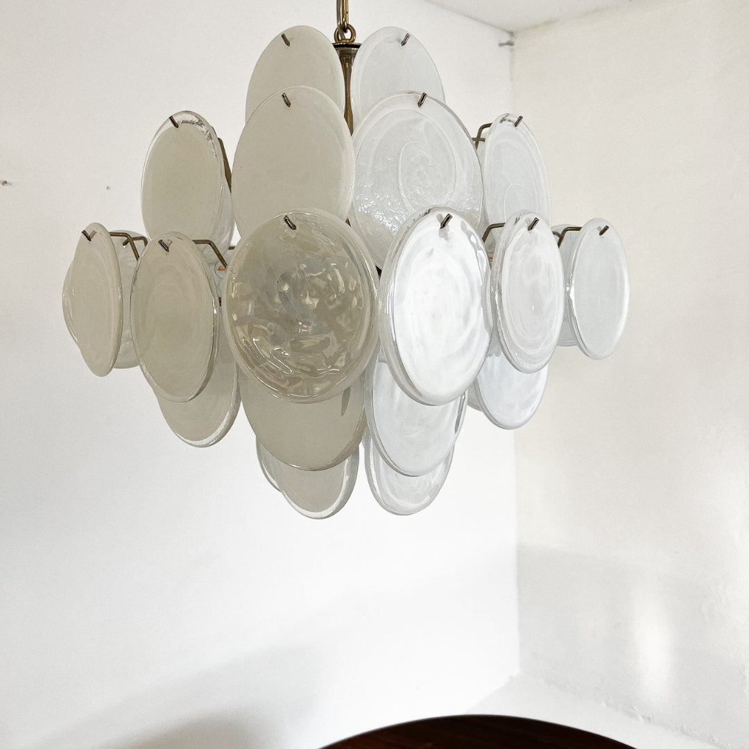 Virelia Glass Disc Chandelier 36 White Discs - view 9