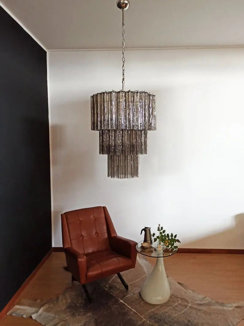 Virelia Glass Tube Chandelier 52 Tubes - Smoked