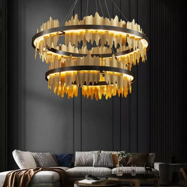 Wave 2-Tier Modern Round Chandelier, two-tier - view 2