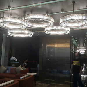 Round ceiling crystal chandelier, K9 crystal - view 3