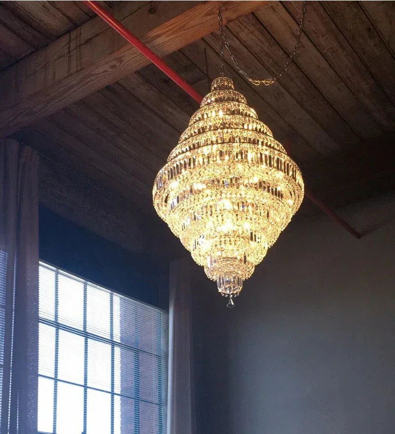 Chrome/ Silver/ Gold Extra Large Chandelier For Foyer Living Room Staircase Crystal Ceiling Lighting Fixture - view 5
