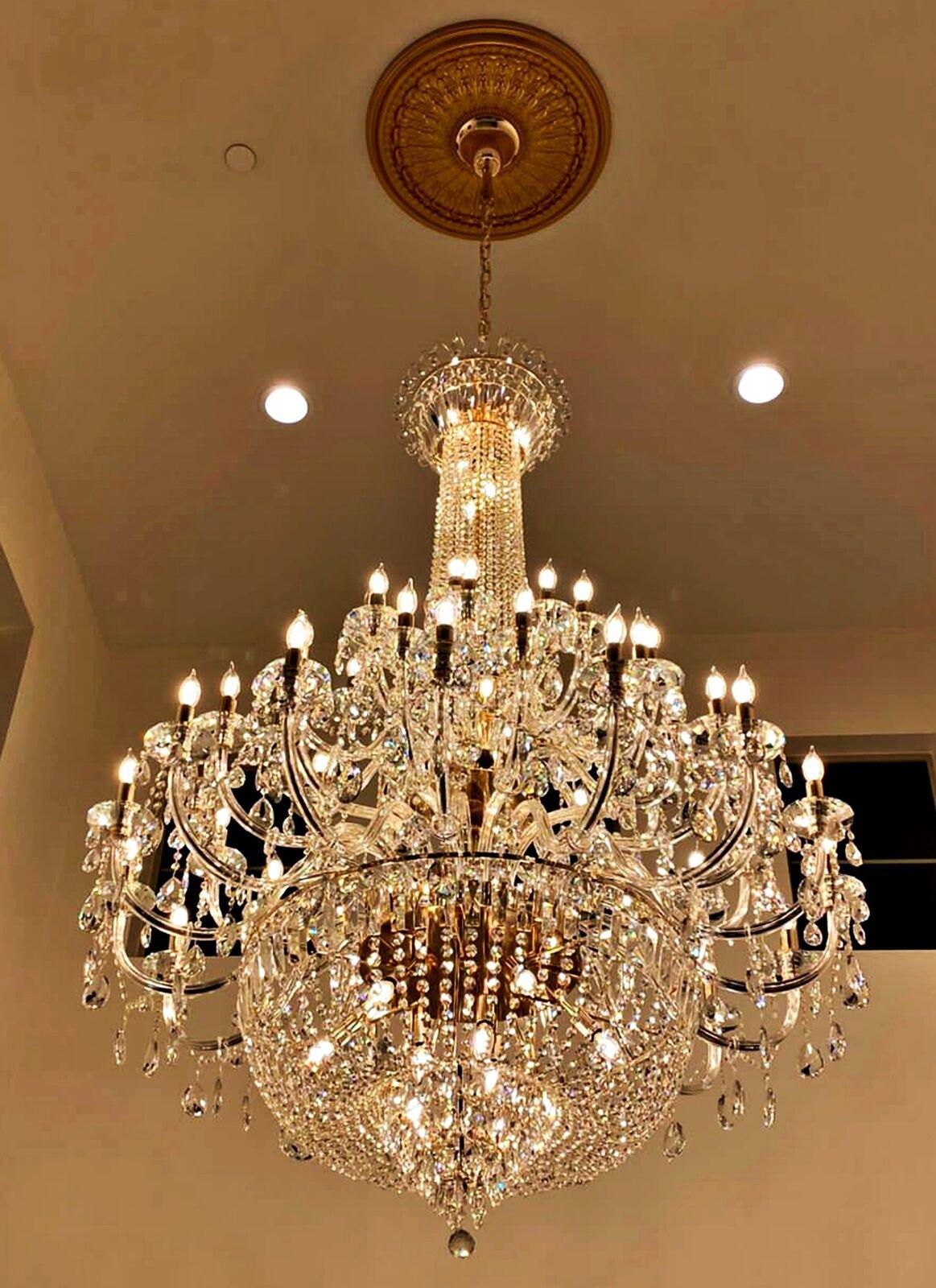 Extra Large European-style Multi-layers Candle Luxury Crystal Chandelier Gold Art Foyer/Staircase Decorative Light Fixture - view 20