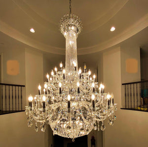 Extra Large European-style Multi-layers Candle Luxury Crystal Chandelier Gold Art Foyer/Staircase Decorative Light Fixture - view 21