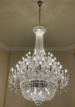 Extra Large European-style Multi-layers Candle Luxury Crystal Chandelier Gold Art Foyer/Staircase Decorative Light Fixture - view 22