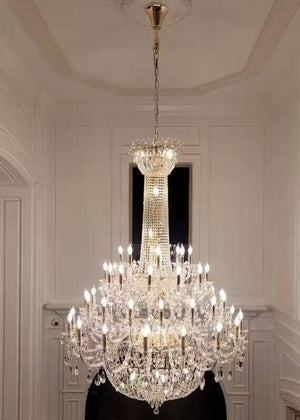 Extra Large European-style Multi-layers Candle Luxury Crystal Chandelier Gold Art Foyer/Staircase Decorative Light Fixture - view 17