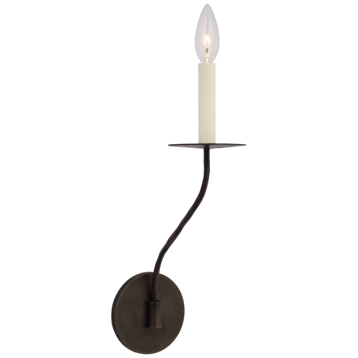 Ian K. Fowler Belfair Medium Single Sconce in Aged Iron Wall Light W4.5" x H15.5", wall sconce