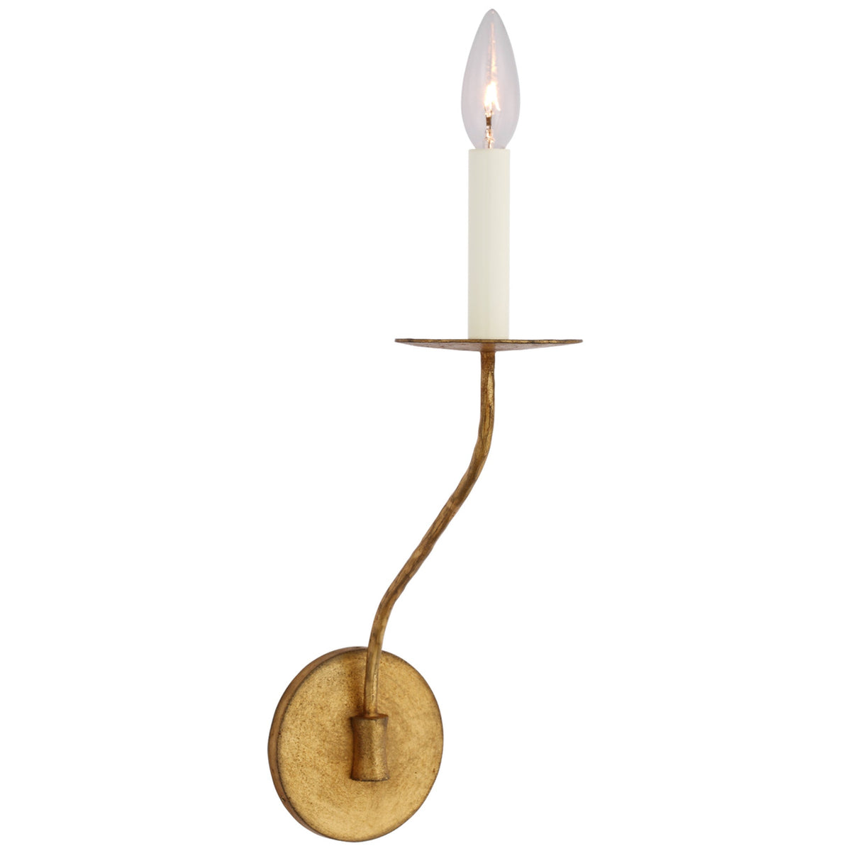 Ian K. Fowler Belfair Medium Single Sconce in Gilded Iron Wall Light W4.5" x H15.5", wall sconce