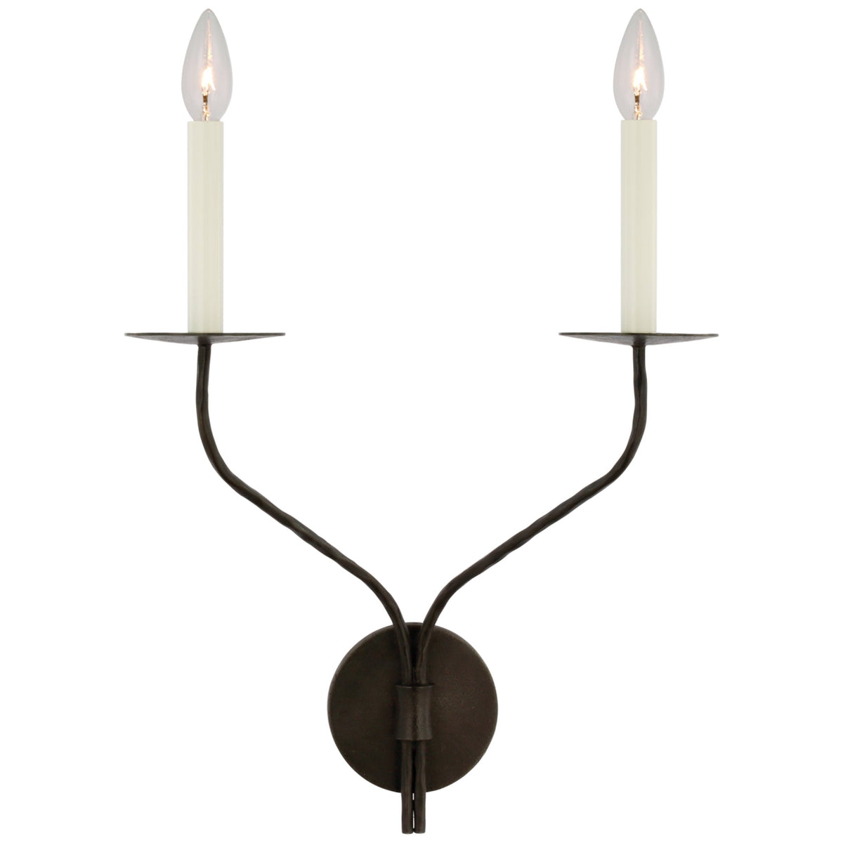 Ian K. Fowler Belfair Large Double Sconce in Aged Iron Wall Light W14.5" x H18.5", wall sconce