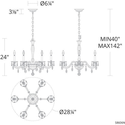 Sienna Marco 6-light chandelier 24" - view 7