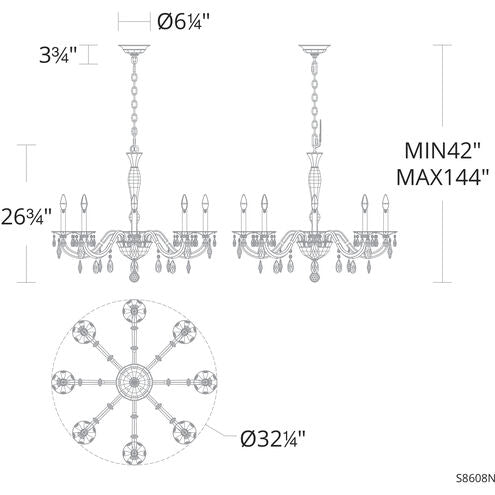 Sienna Marco 8-light chandelier 32" - view 8