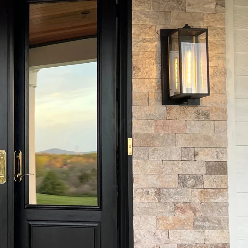 Bauros Outdoor Square Lantern Wall Sconce 18"