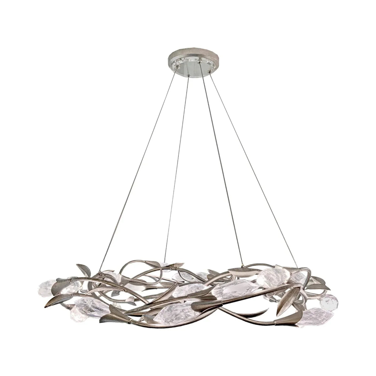 Modern Linear/Round Floral Branches Crystal Chandelier - view 10