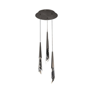 Solitude Round LED Multi Chandelier in Antique Nickel (3-Light).