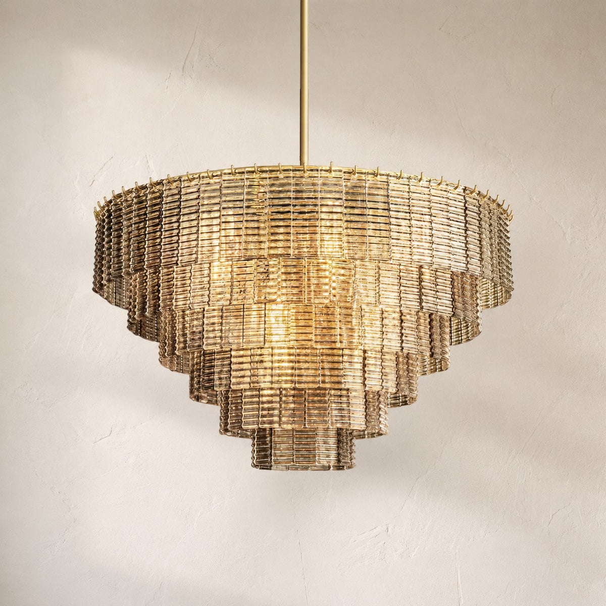 Selene Smoke Glass Round Chandelier 52"
