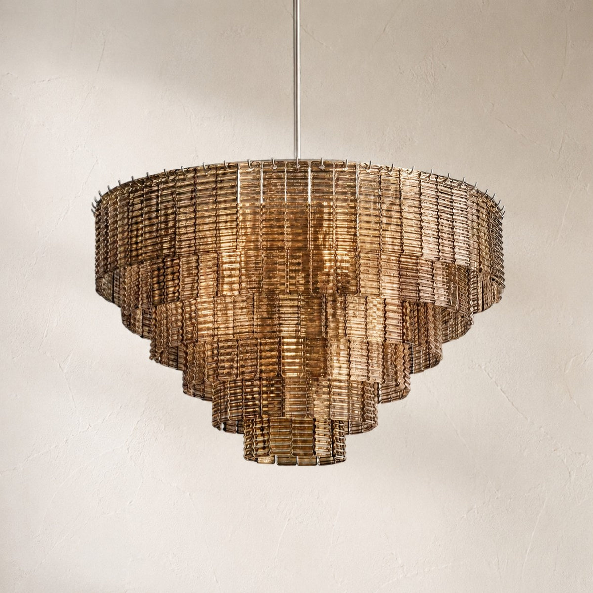 Selene Smoke Glass Round Chandelier 52"