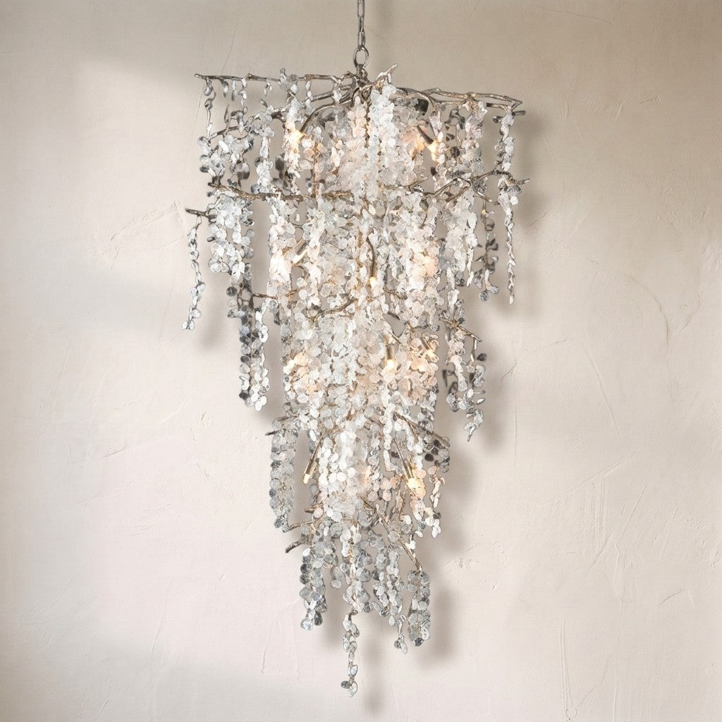 SHIRO BRANCH DRAMATIC GLASS CLUSTER CHANDELIER  56"H