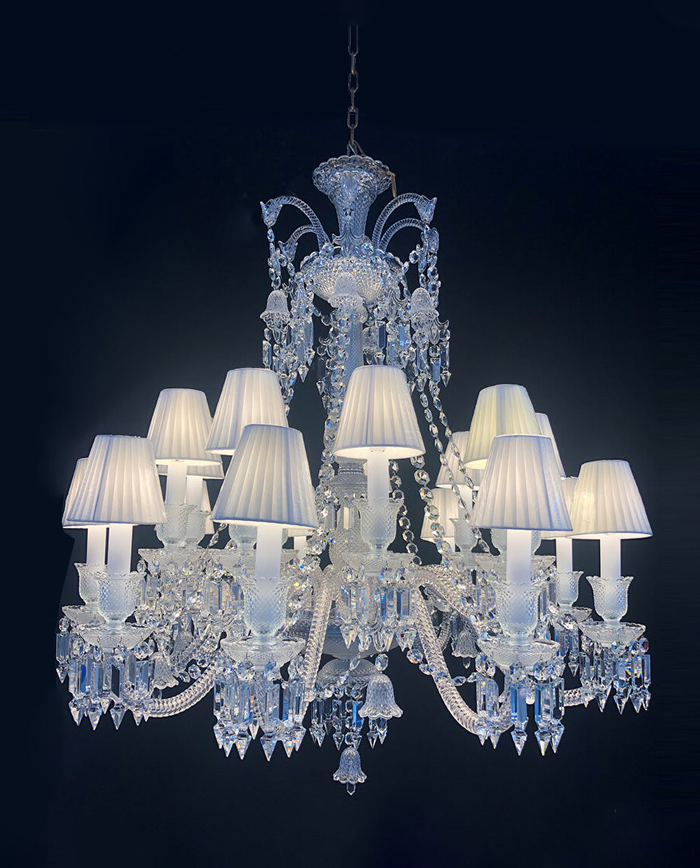 Short 18 Lights Clear Zenith Chandelier Crystal Lighting, in chrome