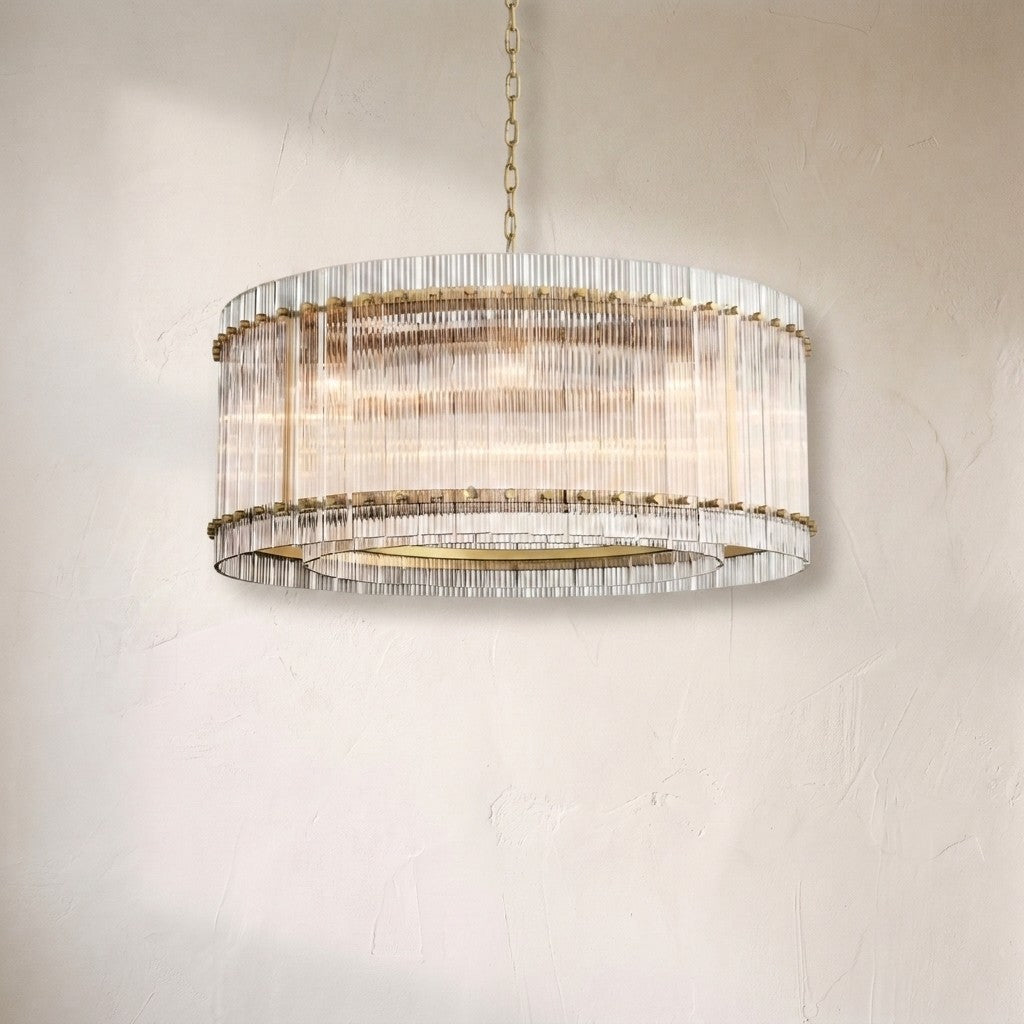 Sienna Marcus Glass Round Chandelier 37", steel