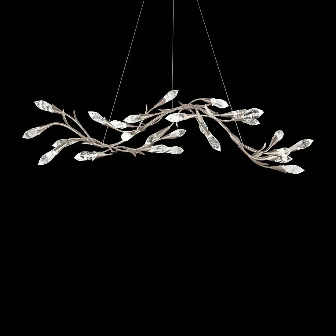 Modern Linear/Round Floral Branches Crystal Chandelier - view 5