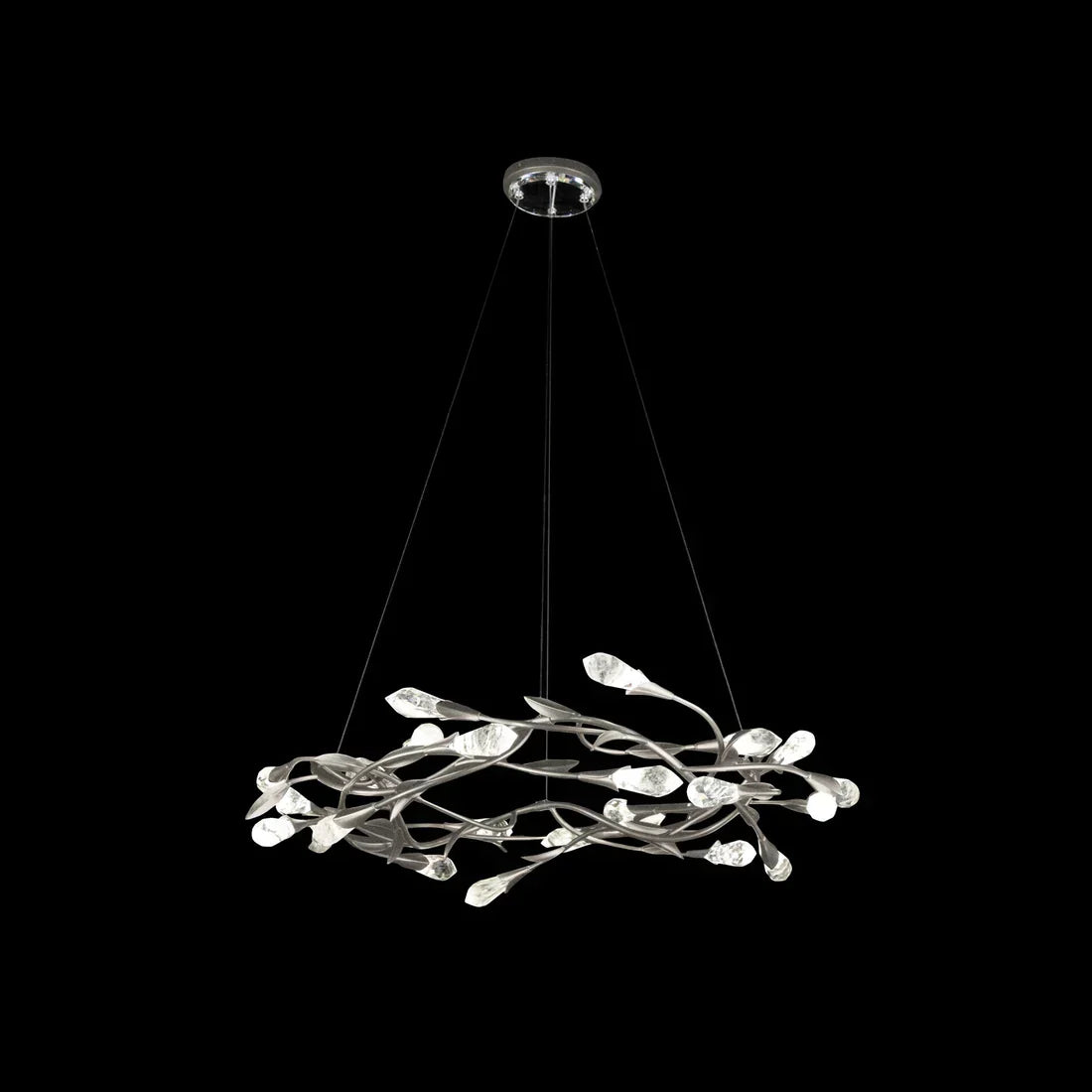 Modern Linear/Round Floral Branches Crystal Chandelier - view 14